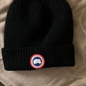 Canada Goose Black Ribbed Beanie